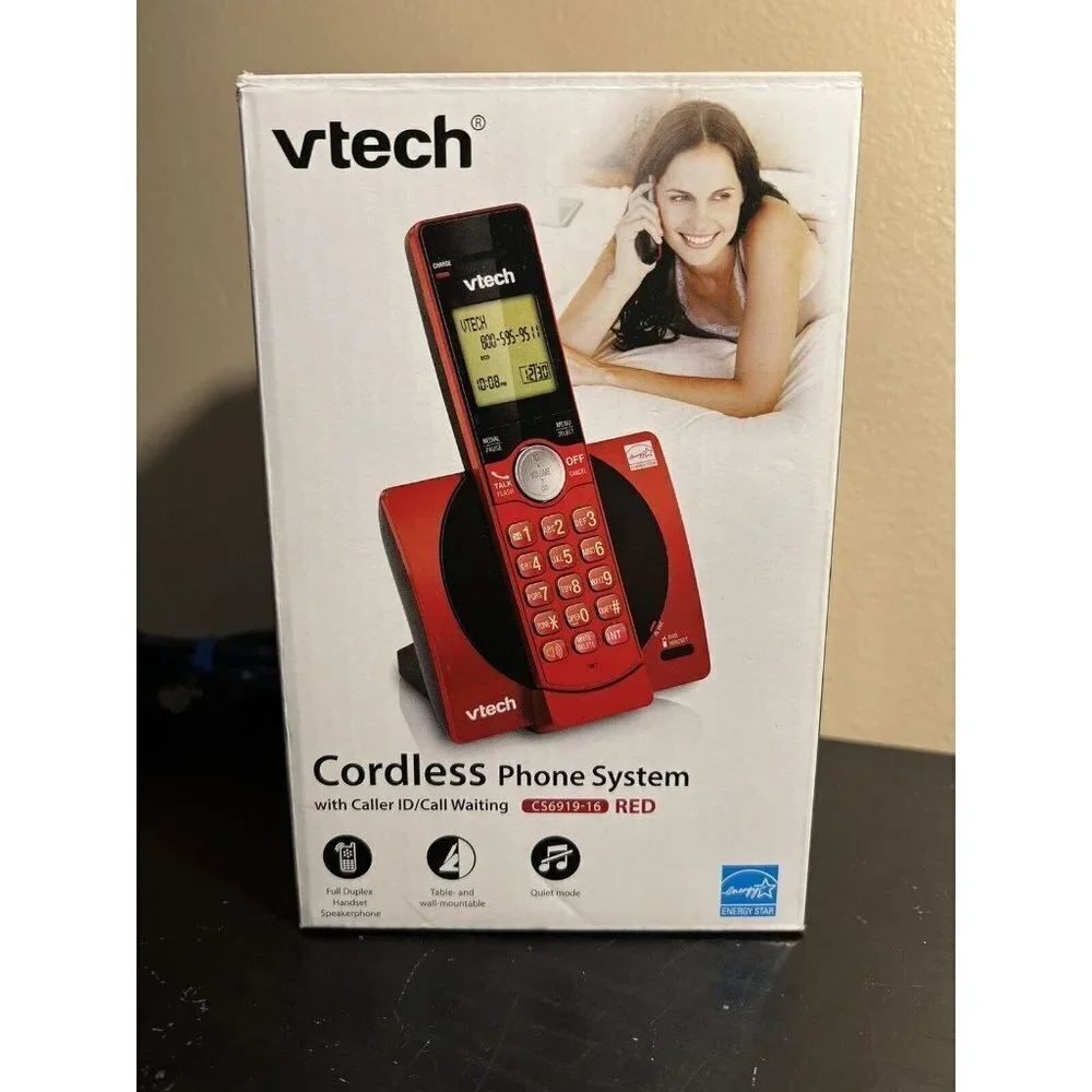 Vtech Cordless Phone System With Caller ID / Call Waiting Model CS6919-16 Red #2